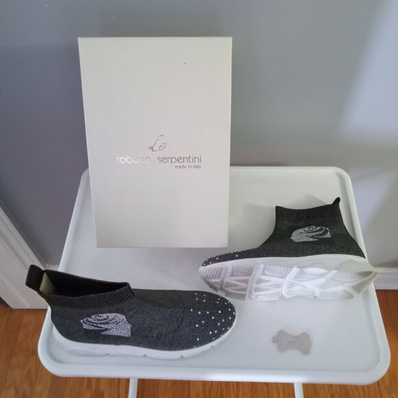 Roberto Serpentini high top shoes with sparkly design size 38 - Picture 1 of 2